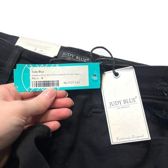 Judy Blue Jeans Womens 29 Black Distressed High Waist NWT - Picture 7 of 8
